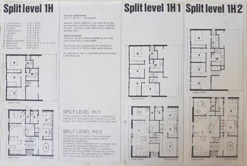 Pettit and Sevitt Split-Level 1H brochure
